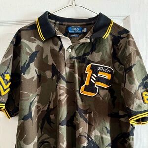 Polo Ralph Lauren, limited edition, camo varsity military style shirt, size 2 XL